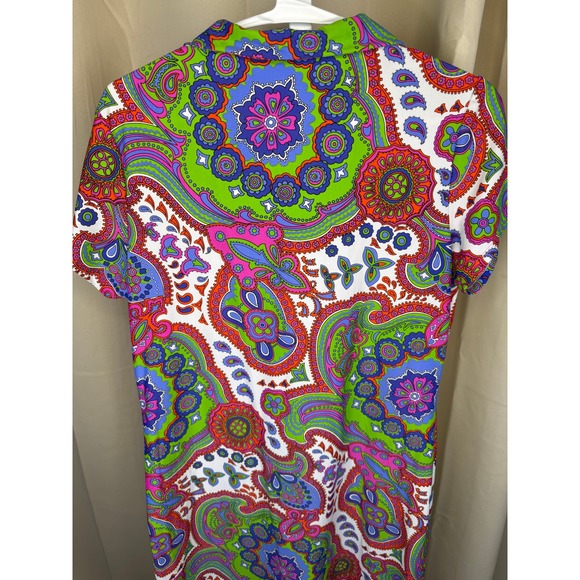 Jude‎ Connally Paisley Print Short Sleeve Mini Dress Women's Size M - Picture 6 of 6